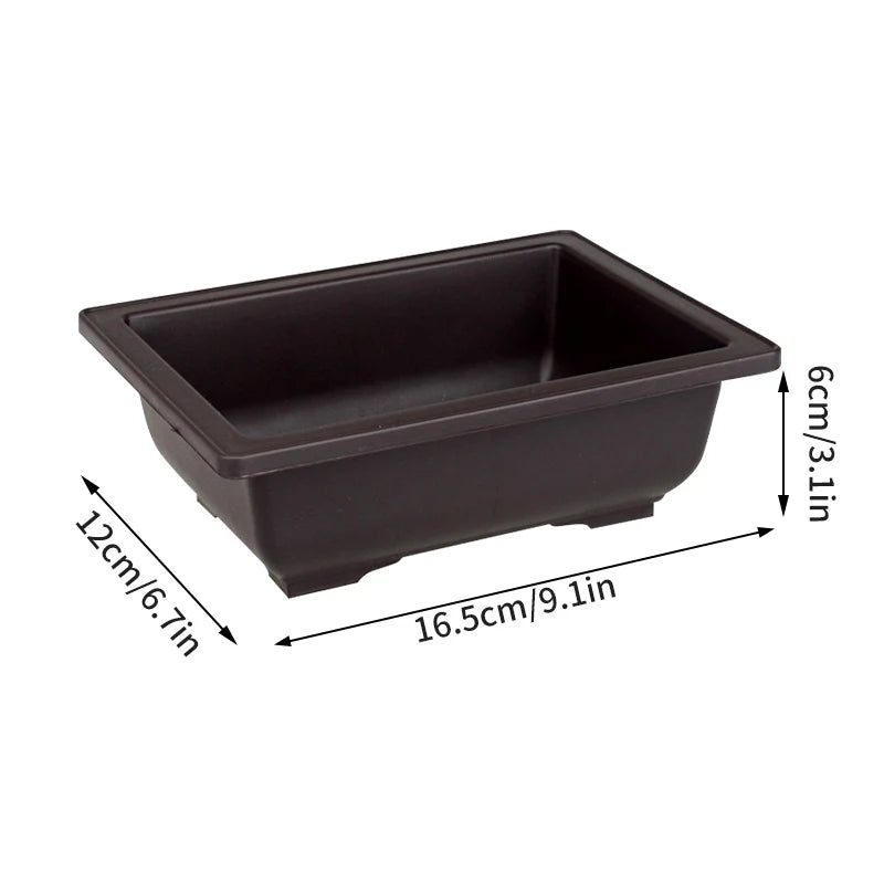 Rectangular Flowerpots Plastic Bonsai Plants Pot Square for Flower Balcony Garden Yard Landscape Bonsai Pot Trays Home Decor