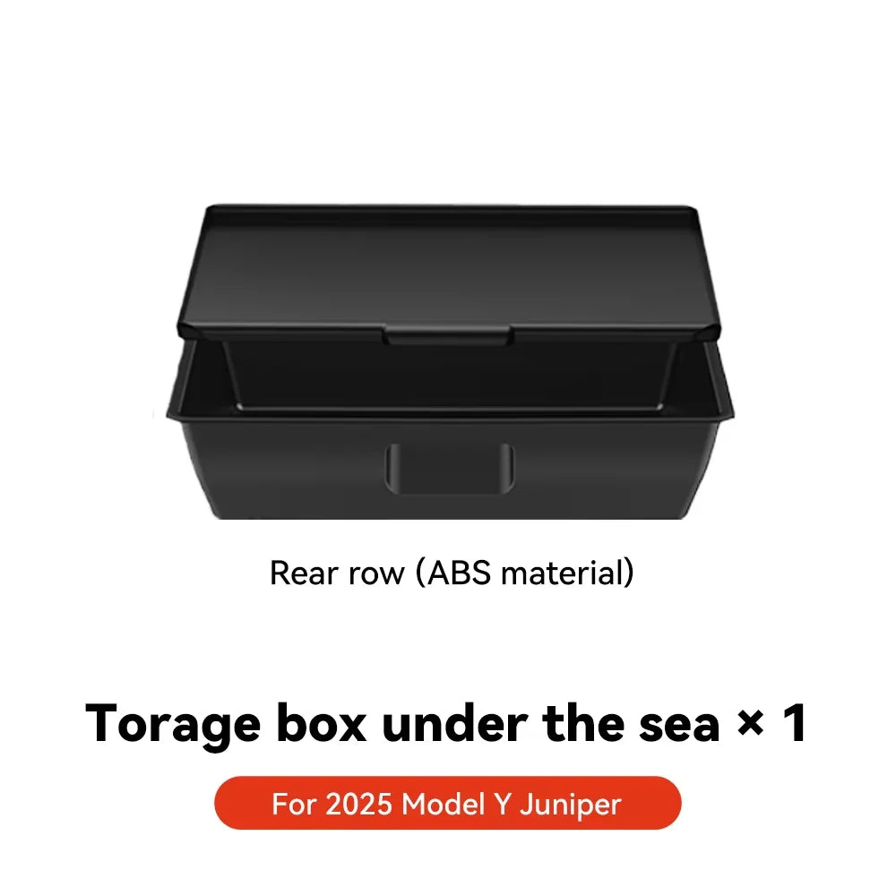 YZ For Tesla Model Y Juniper 2025 Underseat Storage Box Seats Drawer TPE Hidden Storage Tray Push Pull Car Organizer Accessories