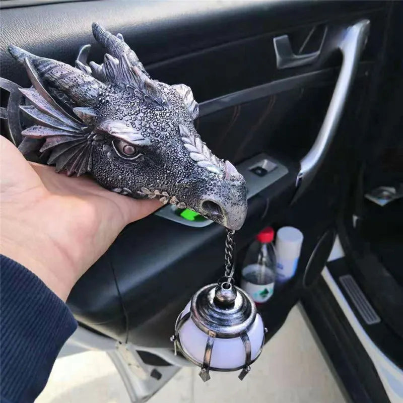 LED Dinosaur Hanging Lamp Lantern Industrial Style Resin Dragon Head Crafts Pendent Lamp Halloween Decoration Wall Decoration