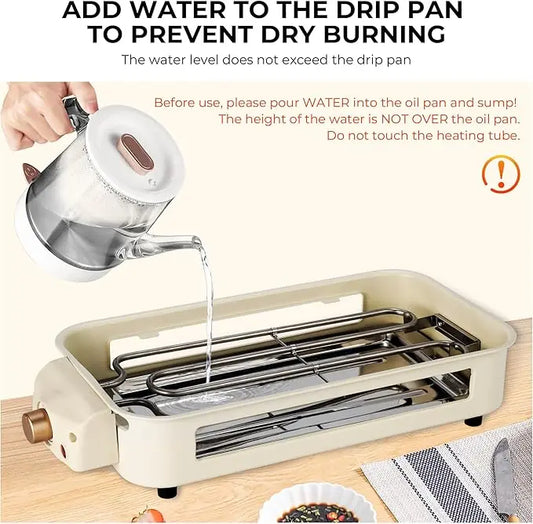 Electric Smoke-free Indoor Barbecue Grill, Detachable Board, Adjustable Temperature, Non Stick Cooking,Portable Barbecue Grill