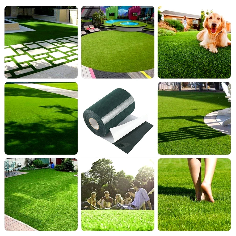 10M Artificial Grass Seam Tape for Lawn Glue-free Garden Lawn Green Tape Synthetic Lawn Grass Carpet Fixed Connection Tape
