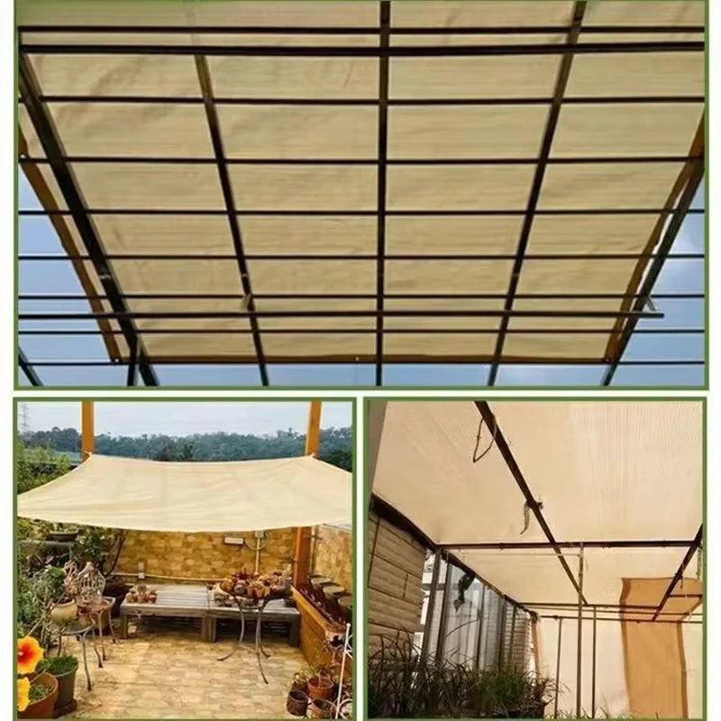 90% Shading HDPE Beige Sunshade Net Garden Plant Shed Shading Sail UV Protection Outdoor Pergola Sun Cover Swimming Pool Awning