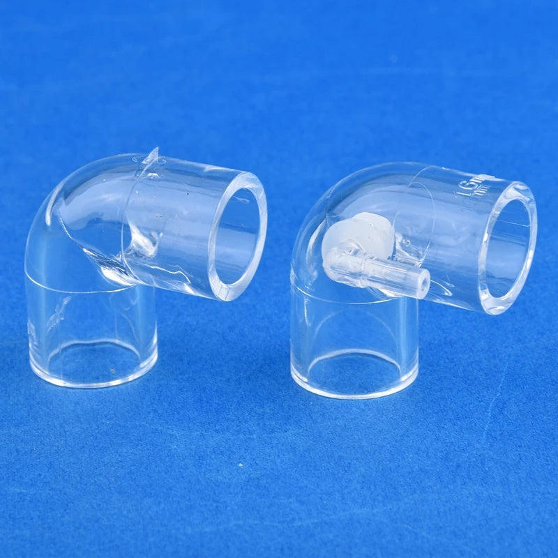 16mm Clear Acrylic Pipe Aquarium Fish Tank 90° Elbow Tee End Plug Connector Plexiglass Water Supply Tube Fittings DIY Connector