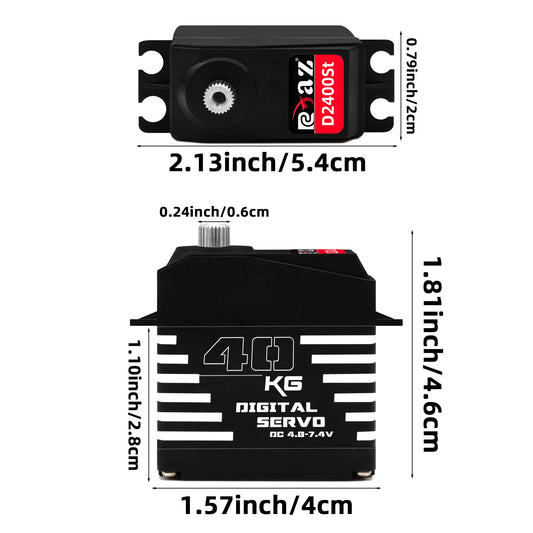 RCXAZ 40KG/45KG/50KG Brushless Digital Servo Metal Housing Gear 180 Large Torque Waterproof for RC Car/Boat Model Fixed Robots