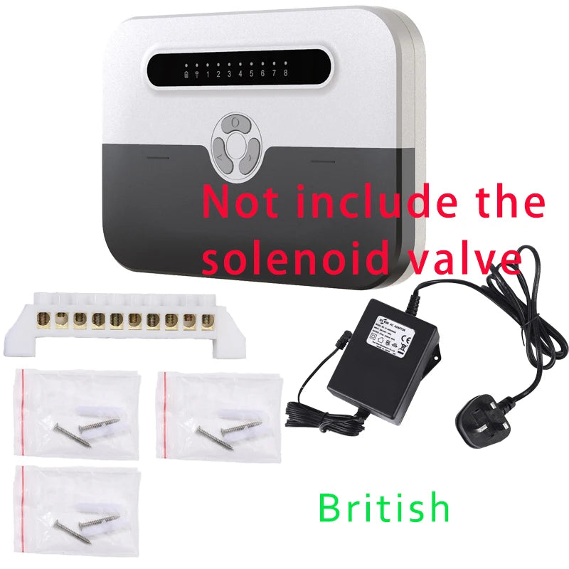 8 Station WiFi Indoor Smart  Sprinkler Controller and solenoid valve Irrigation System Remote Control by Phone Works with Alexa