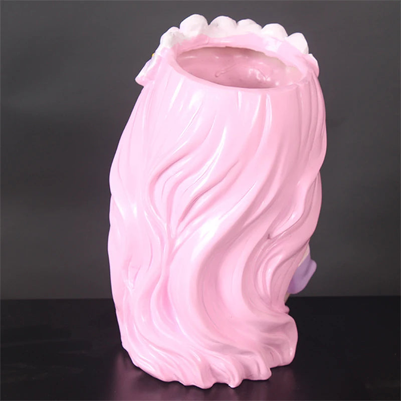 Creative Resin Flower Vase Cute Flower Girl/Fruit Girl Plant Pots Small Succulent Pots for Indoor Outdoor Garden Decor