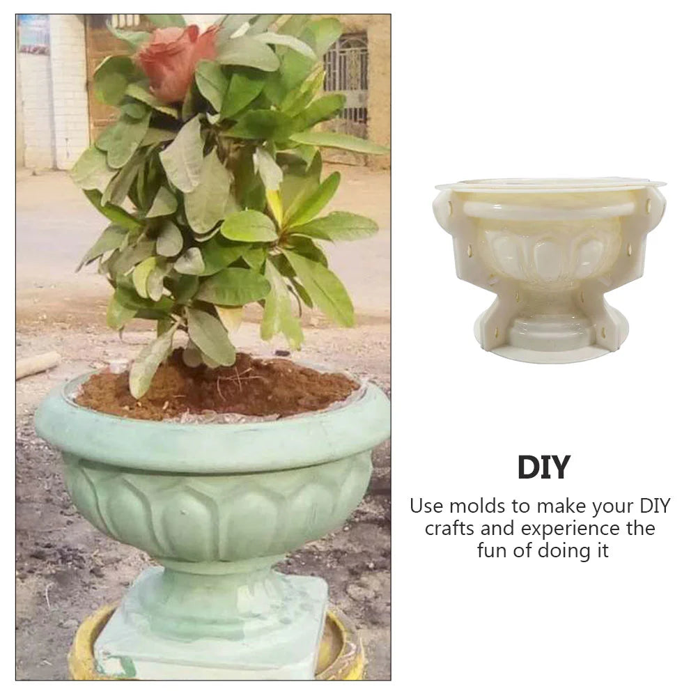 Large Plastic Flowerpot Molds Cement Planter Making Mold European Style Bonsai Pot Casting Model Diy Handcraft Decor Molds