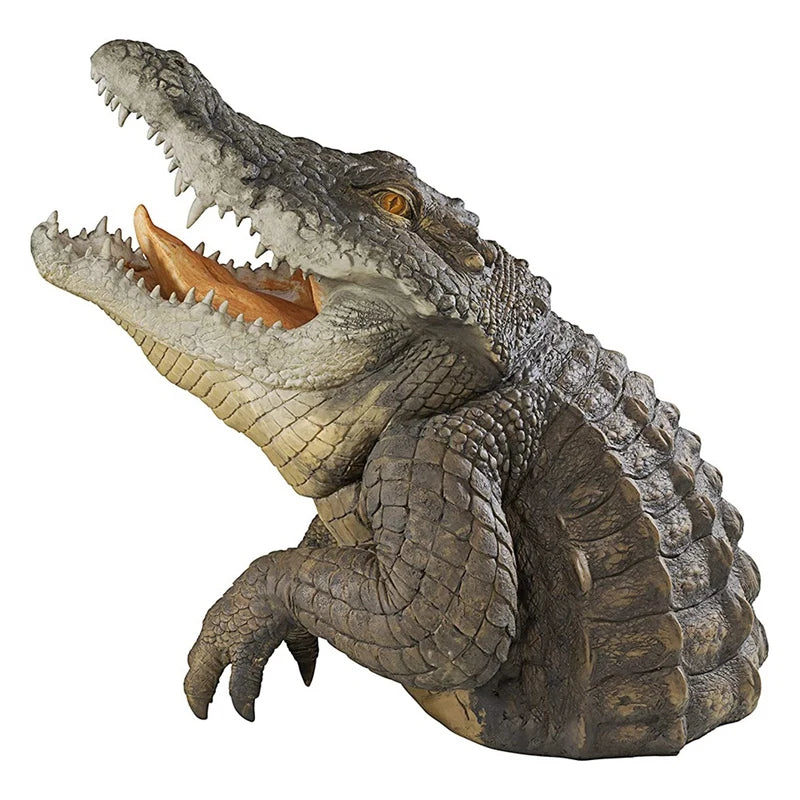 1 Piece Crocodile Head Courtyard Pond Floating Animal Ornaments Park Pool Simulation Ornaments Outdoor Decor Gardening