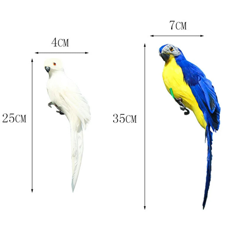25/35cm Handmade Foam Feather Artificial Parrot Imitation Bird Model Figurine Foam Birds Parrot Home Garden Decoration Ornament