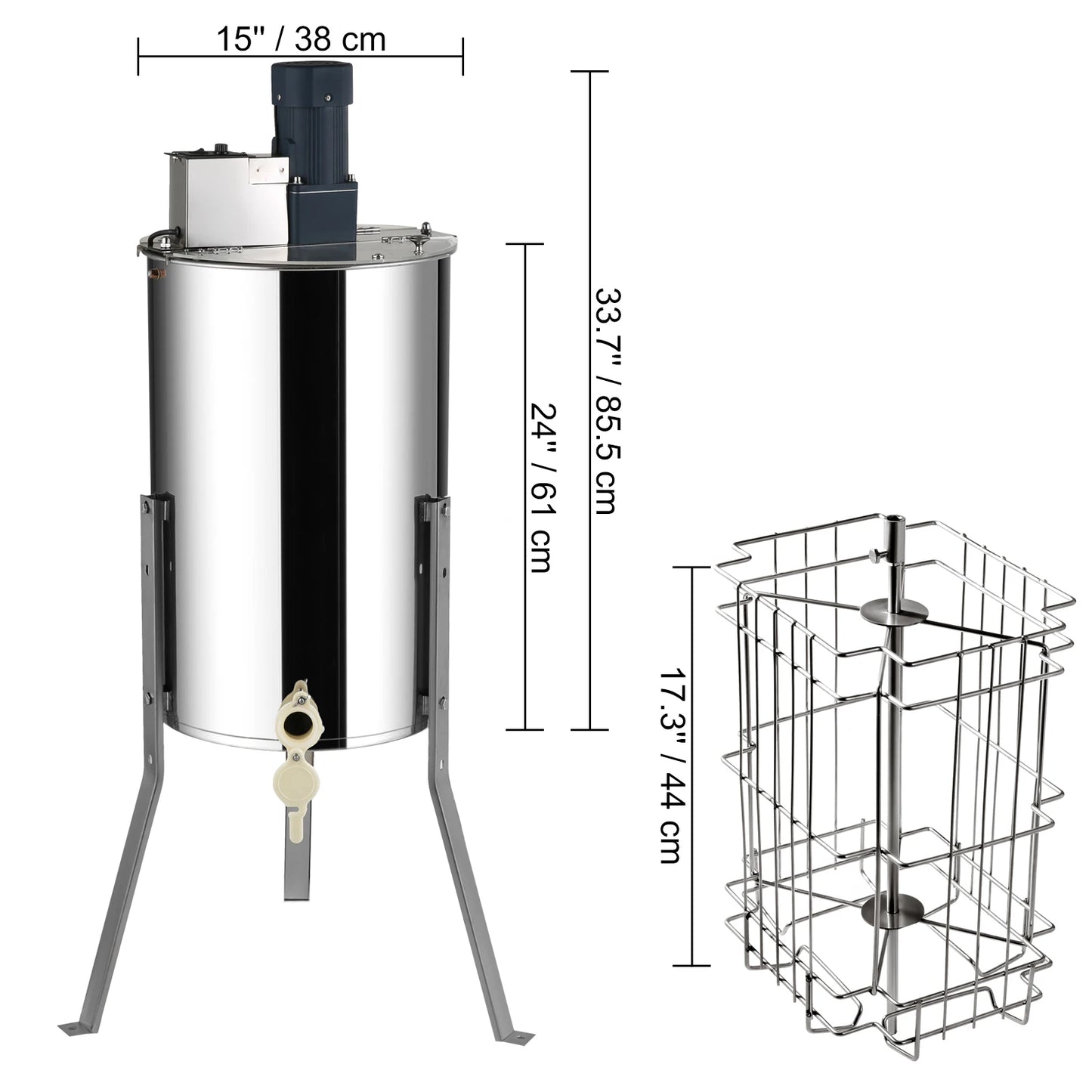 SucceBuy Honey Extractor 2 3 4 Frame Manual Electric Stainless Steel Honeycomb Spinner Crank Centrifuge Beekeeping Equipment