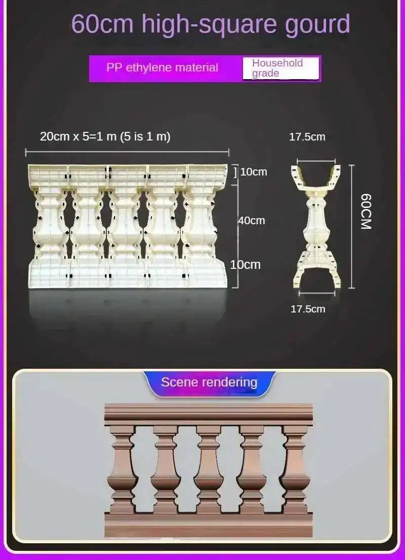 Home Garden Balcony Guardrail Vase Column Roman Column Molds Modern Cement Railing Building Mold European Villa Fence Handrail