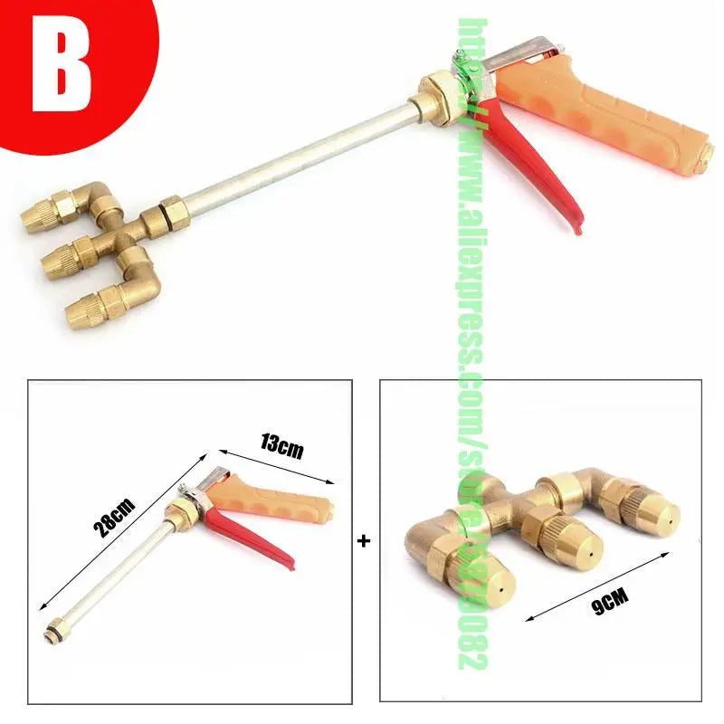 Fan Shaped High-pressure Spray Gun Large Area Combined Orchard Greenhouse Atomization Hand Pressure Sprinklers 1/4'' Adapter