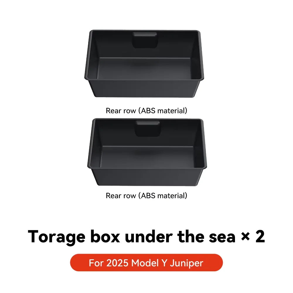 YZ For Tesla Model Y Juniper 2025 Underseat Storage Box Seats Drawer TPE Hidden Storage Tray Push Pull Car Organizer Accessories