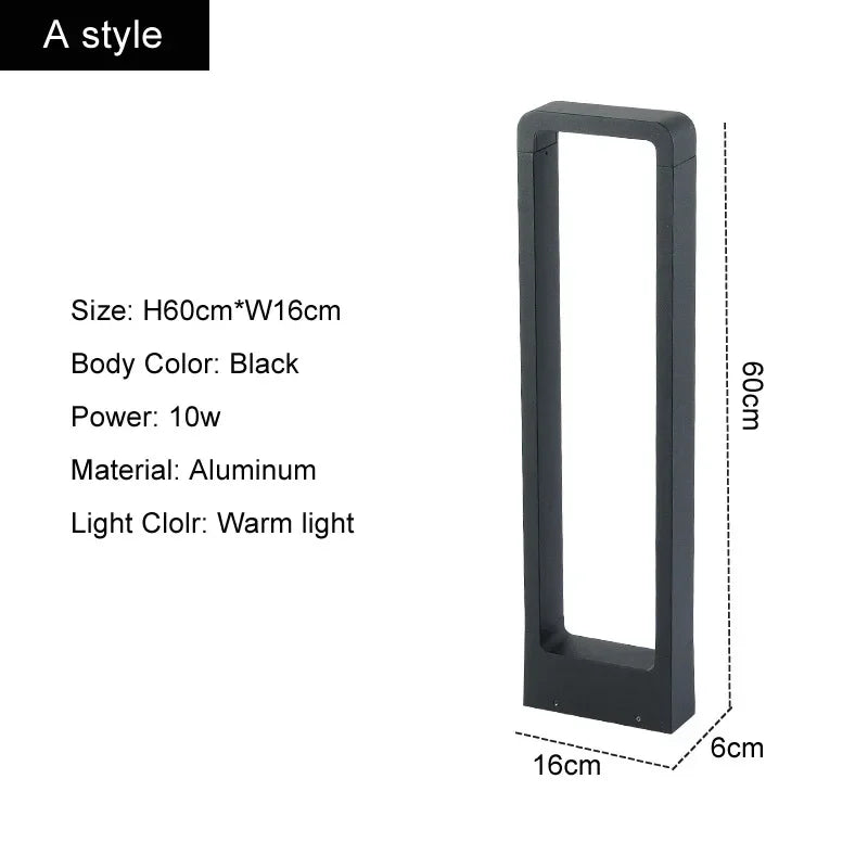 Outdoor Waterproof 10W LED Lawn Lamp Modern Aluminum Pillar Garden Light Villa Courtyard Landscape Lighting Lawn Bollards Lamps