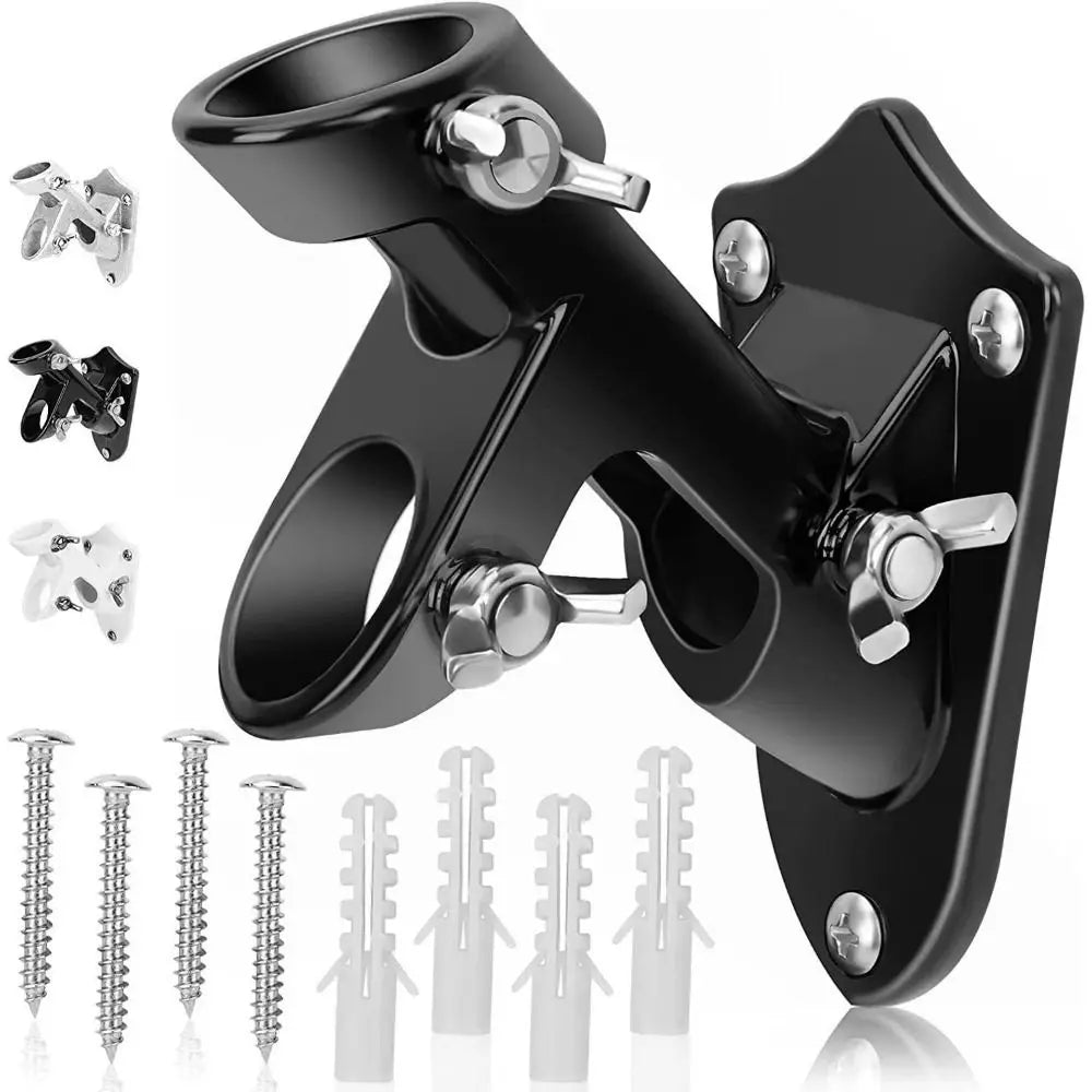 Rust Free Wall Flag Pole Holder Double Hole Wall-mounted Flagpole Bracket Waterproof Easy To Install Flagpole Mounting Base