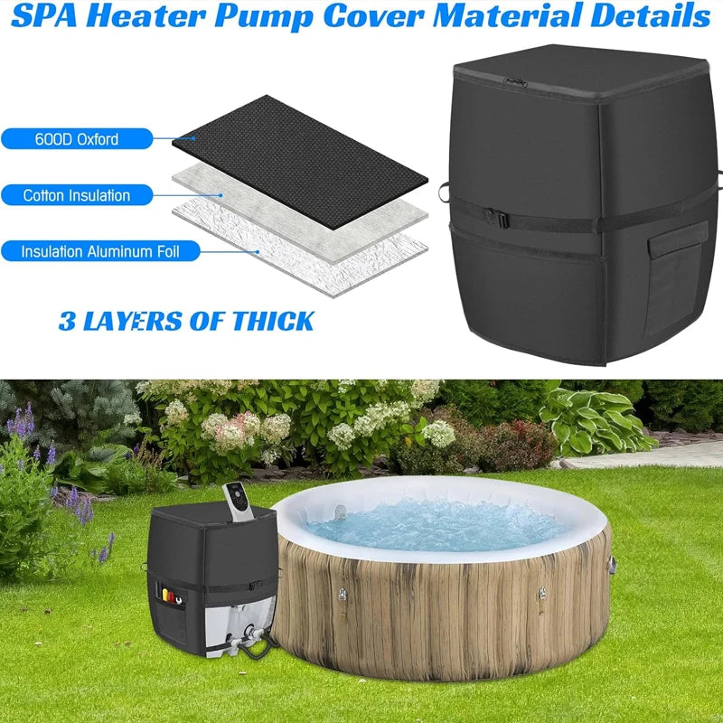 Hot Tub Spa Heater PumpCoverInflatable Hot Tub PumpCoverSuitable for Most Hot Tub SpaHeater Pump on Market (only cover)