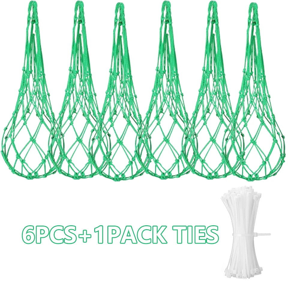 5/6/10Pcs Melon Supports with Watermelon Net Melon Hammocks Cradles with Zip Ties Plant Pumpkins Holder Vegetable Cradles Fruit