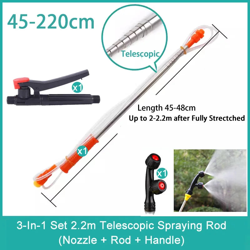 New Retractable 2.2/3.2m Spraying Rod For Hand Pressure Sprayer Outdoor Garden Pesticide Spray Tree Watering Can Accessories