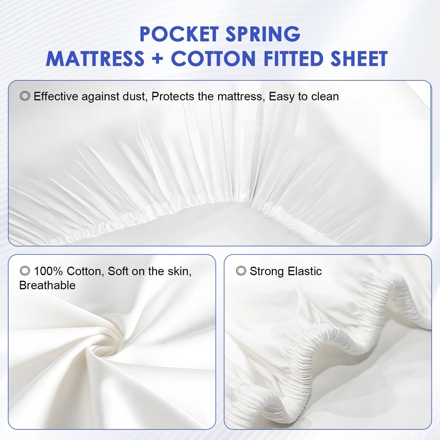 Daccormax 22 cm thick spring mattress, available in multiple sizes, 7-zone ergonomic design, with fitted sheet included