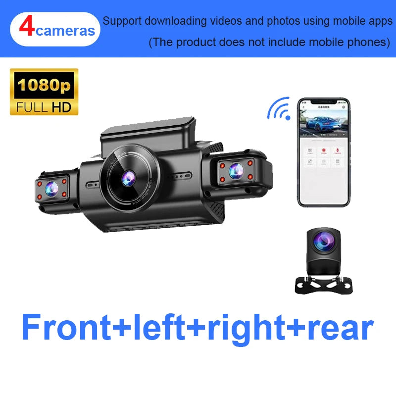 4 Channel Hidden Dash Cam with APP 4K HD Night Vision 24/7 Parking Mon