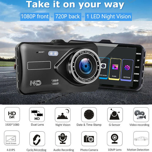 1080P Dual Dash Cam for Cars