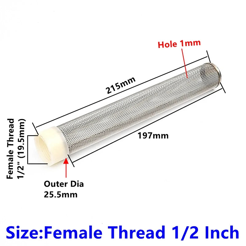 1/2"~2.5" 304 Stainless Steel Extended Filter Garden Irrigation Water Pump Hose Filter Aquarium Water Cleaning Mesh Metal Filter