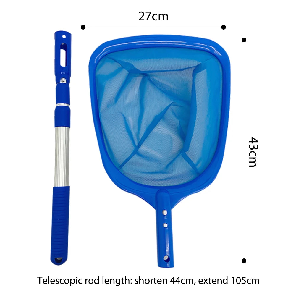 Telescopic Pond Bathtub Pool Cleaning Nets Debris Salvage Mesh Swimming Pool Cleaner Skimmer Leaf Catcher Net Bag with Rod