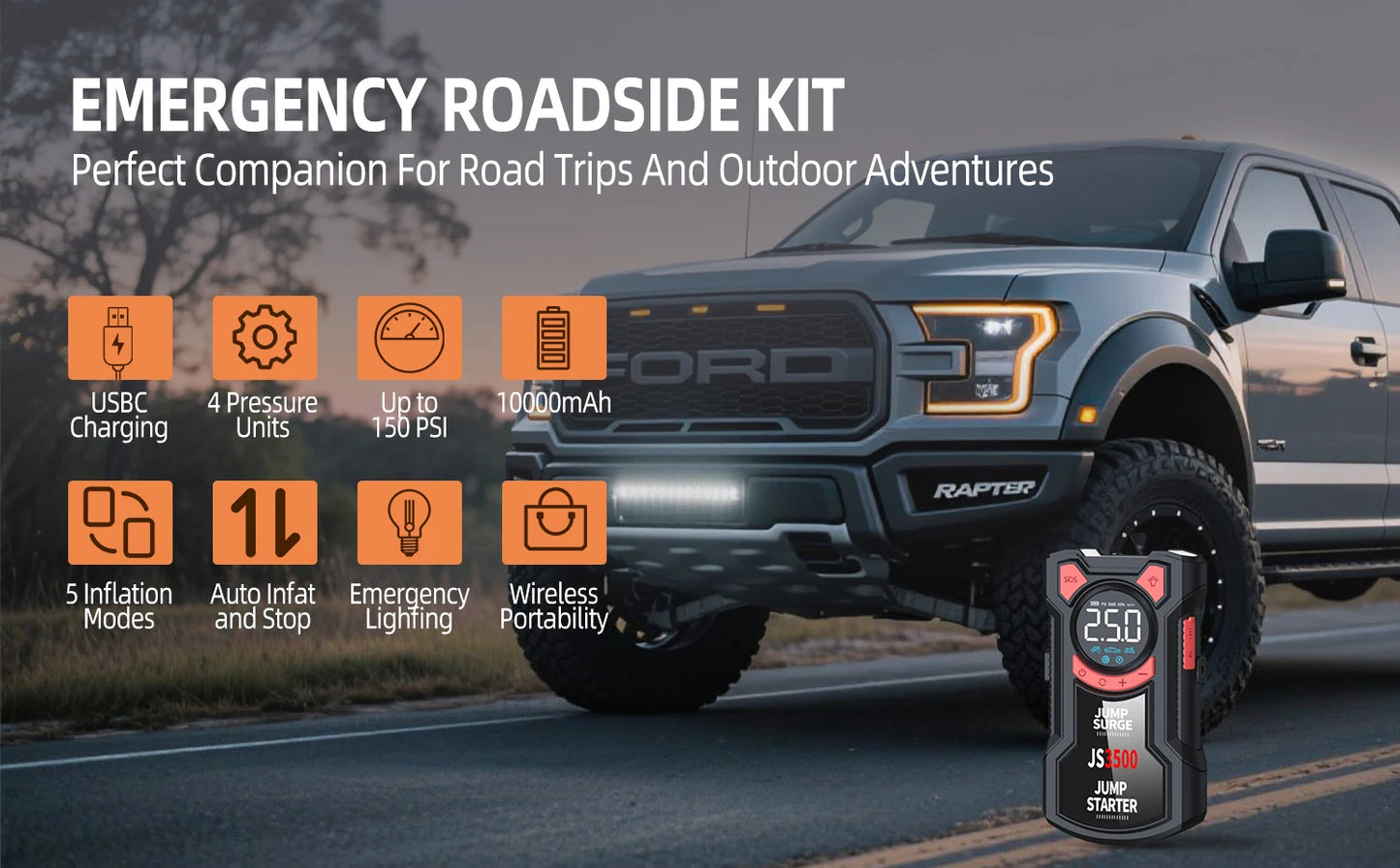 4-in-1 Car Jump Starter & Air Pump