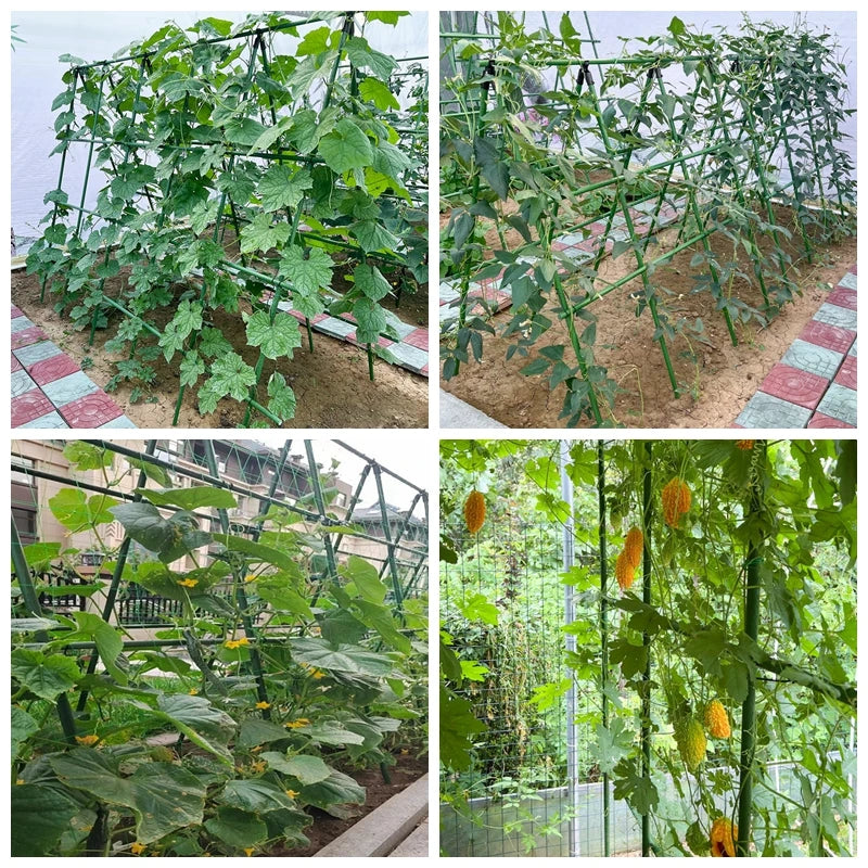 8~16mm Plant Stakes Gardening Pillar Plastic Coated Steel Pipe 60cm Length Supporting Climbing Flower Fruit Vegetables Support