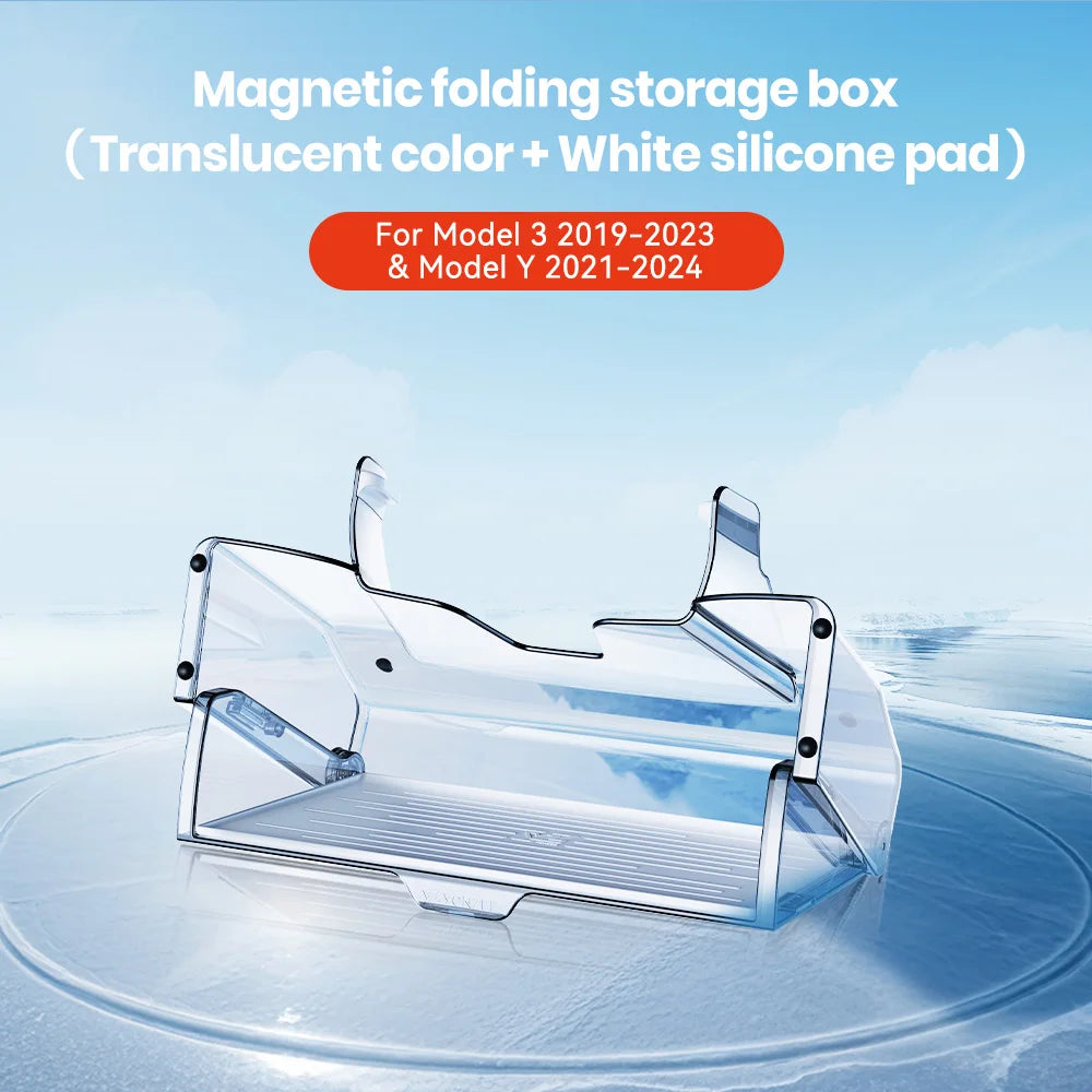 YZ For 2021-2025 Tesla Highland Model 3 Y Juniper Tray Magnetic Under Screen Hidden Storage Box Magnetic Hidden Screen Box