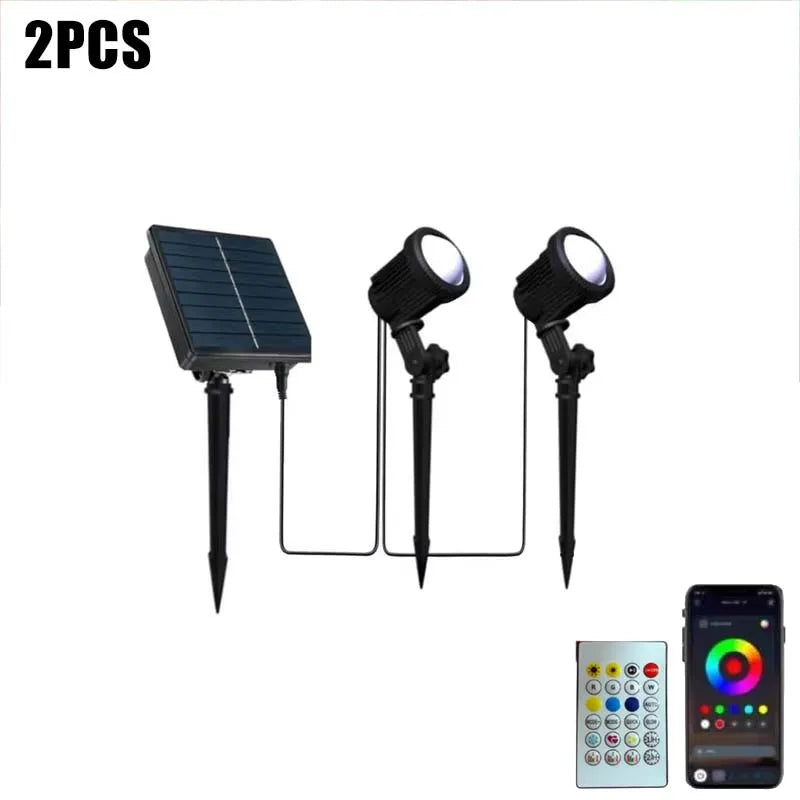 3000K/RGB Solar LED Light Outdoor Solar Spotlight Solar Garden Light Outdoor IP65 Waterproof Solar Power Light Wall Light