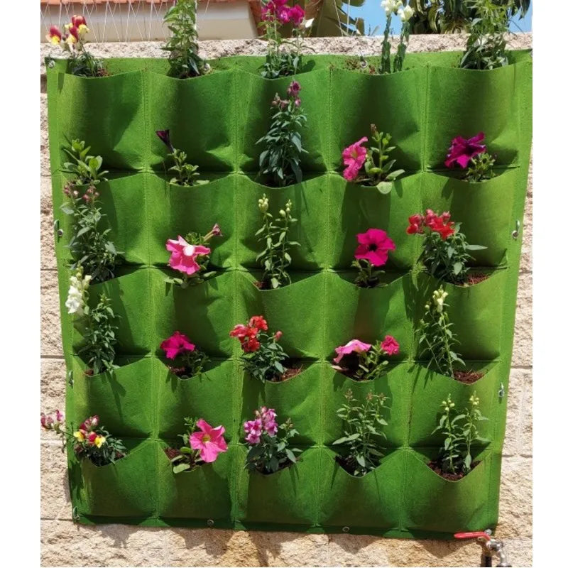 Black Green Wall Hanging Planting Bags Flower Pot Grow Bag Garden Planter Vertical Suculentas Plant Pot Home Decor Accessories