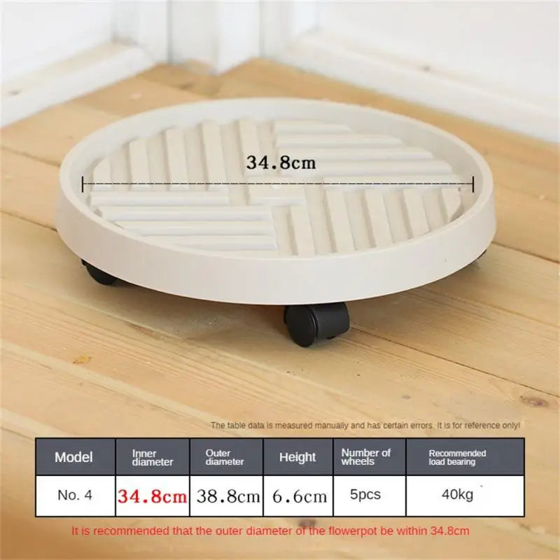 Flower Pot Stand Trays With Wheels Multifunctional Flower Disc Base Durable Movable Round Square Bonsai Plants Trays Home Decor