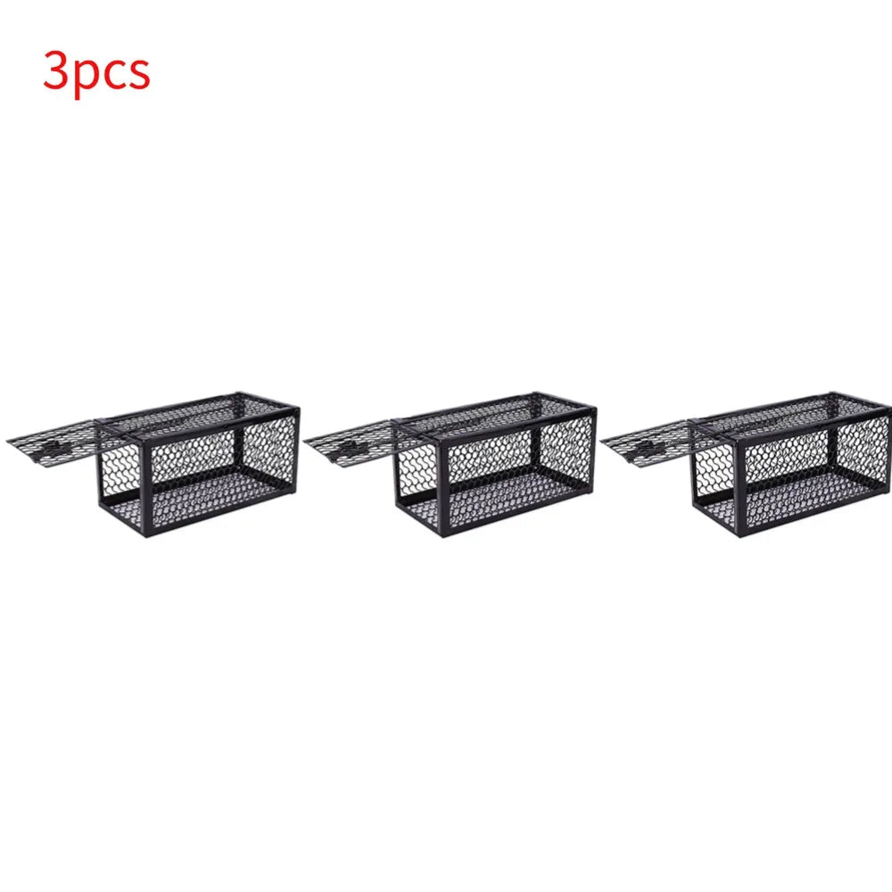 Self-locking Trap Catcher Mouse Rat Bait Mice Live Box Mice Trap Cage Reusable Catch Rat Implement Trap Rat Cage Iron Cage