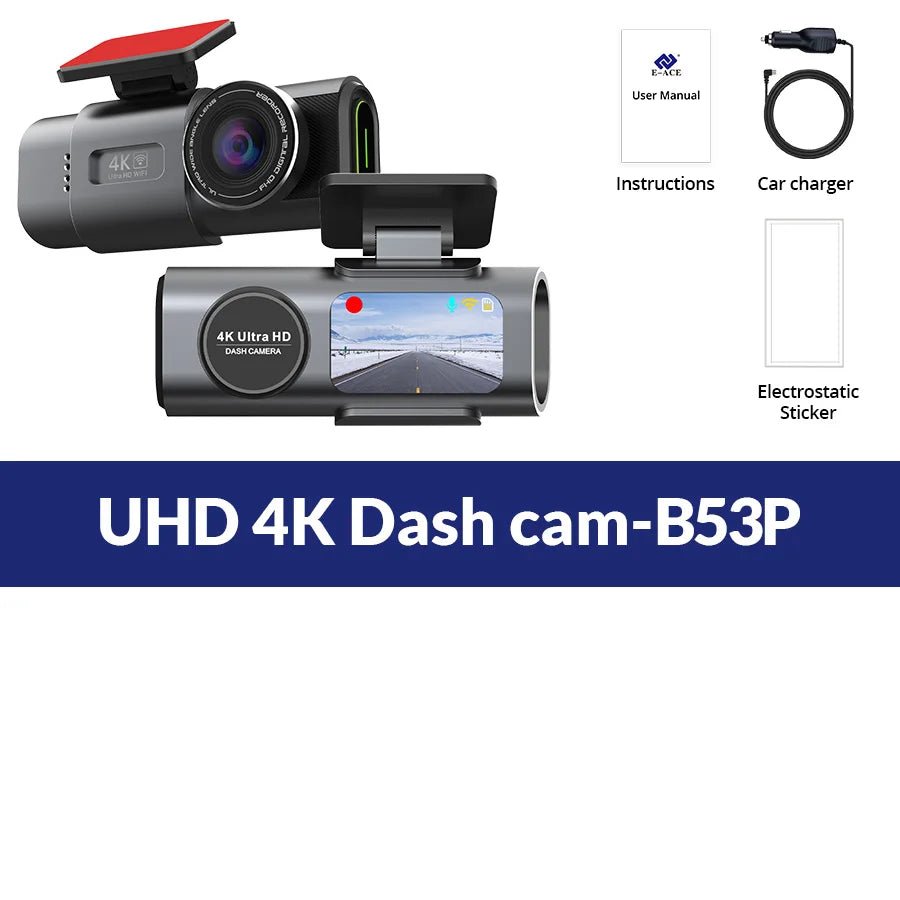 Dash Cam 4K UHD Recording Car Camera DVR Night Vision Video Recorder B