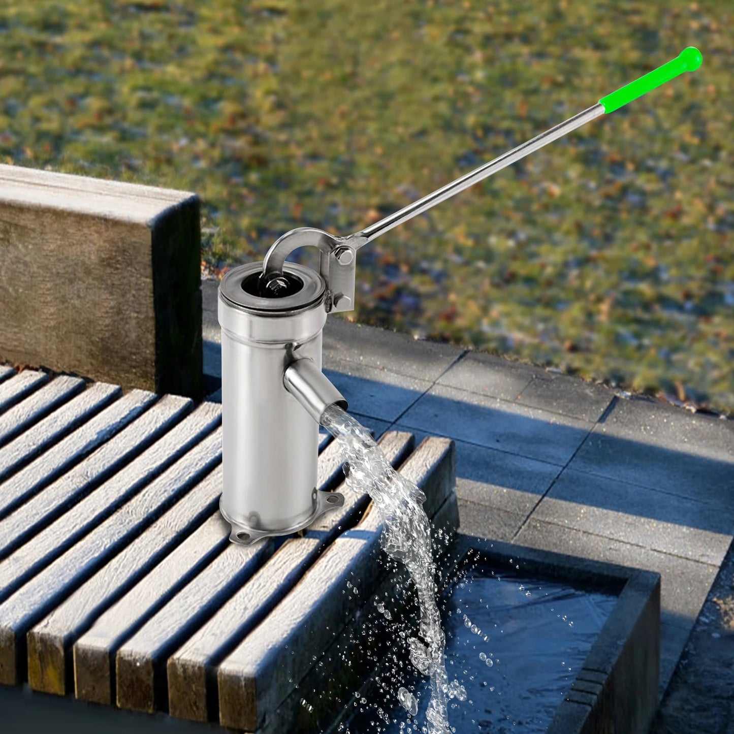 Deep Well Water pump 32mm Handheld Press Pump Stainless Steel Hand Well Pump for Industrial Work or Garden Yard Farm Home
