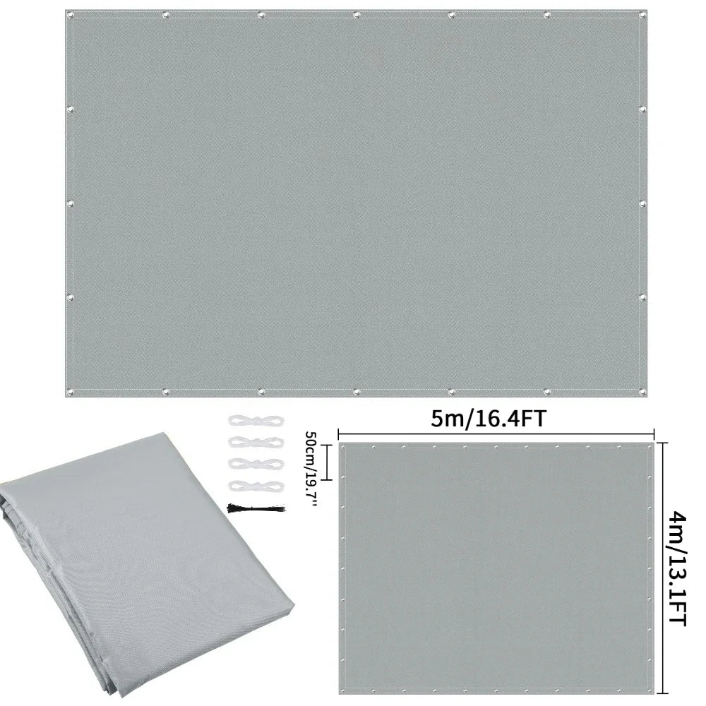 Waterproof Sun Shade Cloth with Grommets Rectangle Square Patio Sun Screen Pergola Shade Sail Canopy Cover Tarp Screens