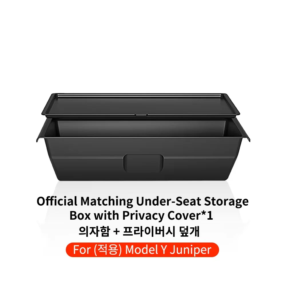 YZ For Tesla Model Y Juniper 2025 Under Seat TPE Hidden Storage Box Drawer Car Organizer Accessories For Tesla Car Accessories