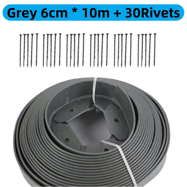 5/10M Fixed Garden Barrier Lawn Grass Plastic Edging Border Landscape Edging Garden Edge Kit With Anchoring Spikes Easy Install