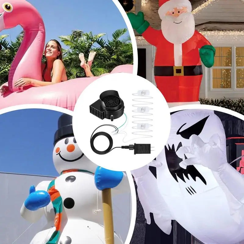 Inflatable Air Blower Portable Mini Air Blower With LED Light String Replacement Blower Fan for Halloween Xtmas Garden Decor
