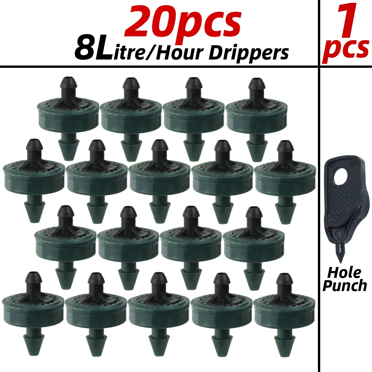 20-200pcs 2L 4L 8L 1/4'' Garden Drip Irrigation Dripper Automatic Steady Flow Water Saving Dropper  Nozzle for Greenhouse Bonsai