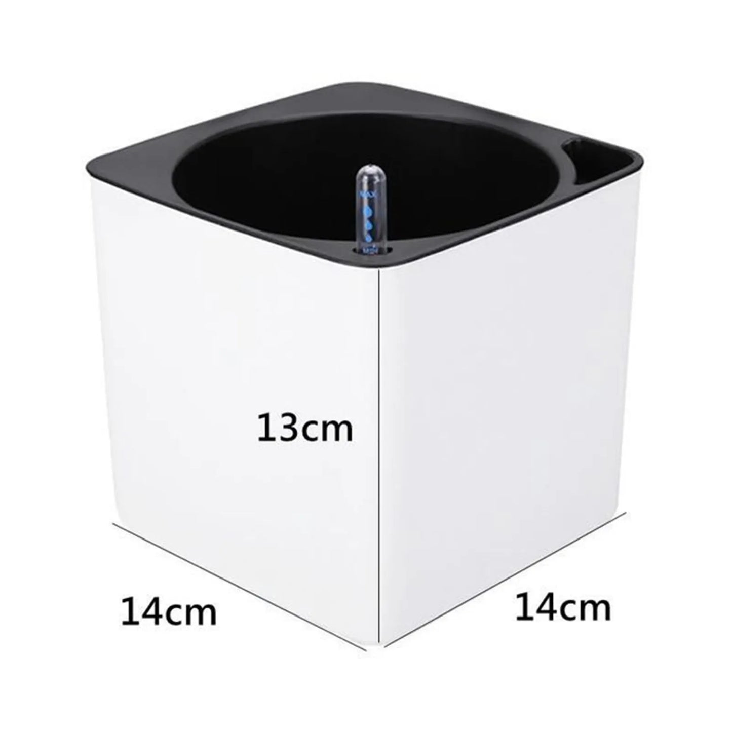 Plastic Self-Watering Flowerpot Lazy Desktop Rectangular Square Plant Flower Pot with Water Level Indicator for Office Garden