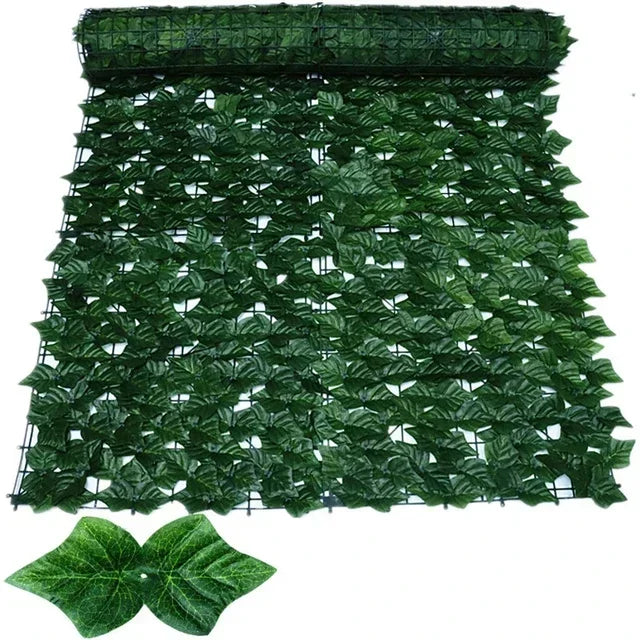 Artificial Leaf Privacy Fence Screen Fake Hedge Panels Balcony Screen Ivy Leaves Fence Screen for Wall Garden Patio Decor