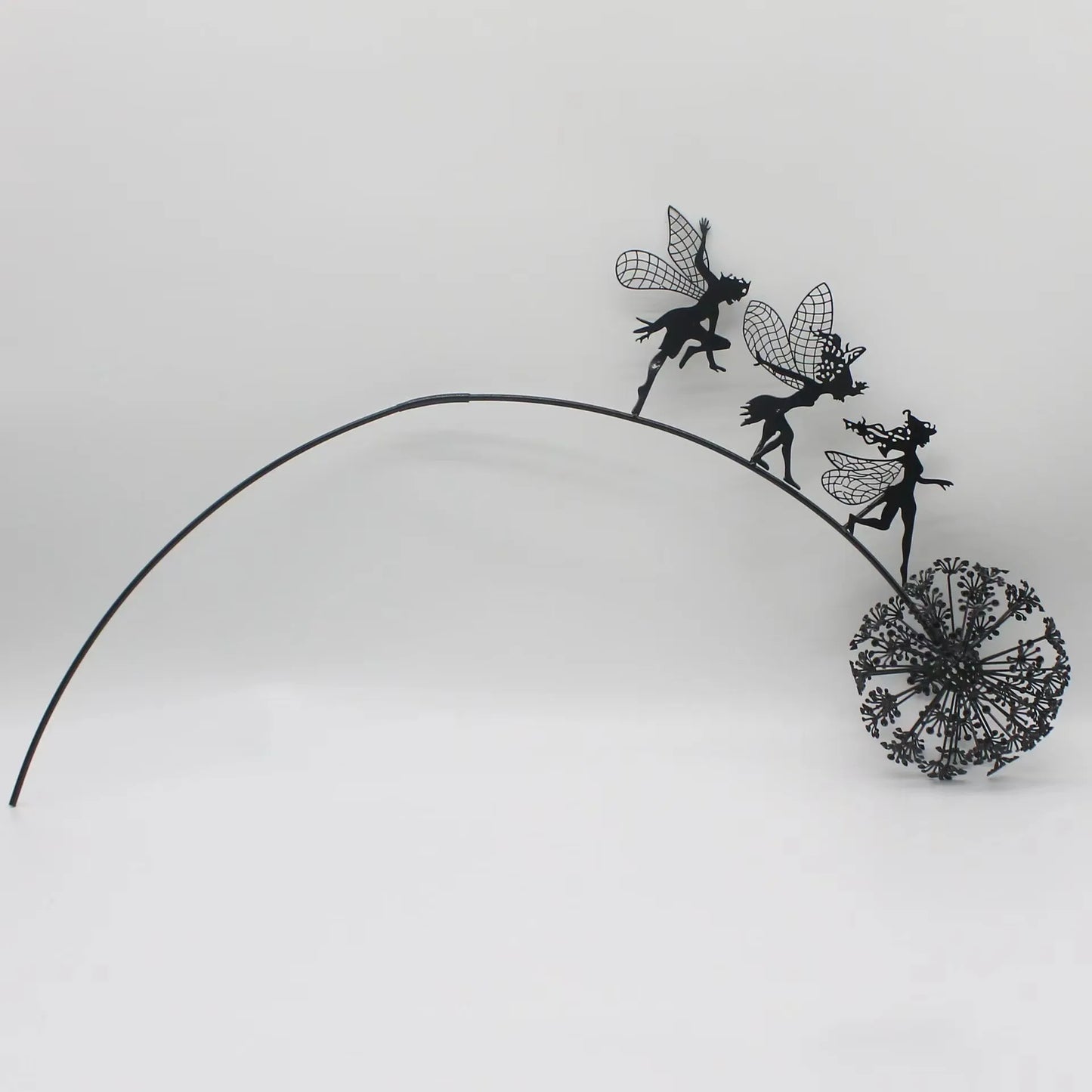 Fairies Angel With Dandelions Flowers Dance,Fairy Garden Decoration Outdoor,Sculptures & Figurines Inserted Soil Metal Craft