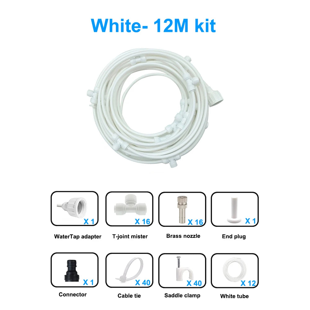 6/9/12/15/18m Outdoor Cooling Patio Misting System Fan Cooler Water Mist Gardenhouse Spray Hot fog misting system