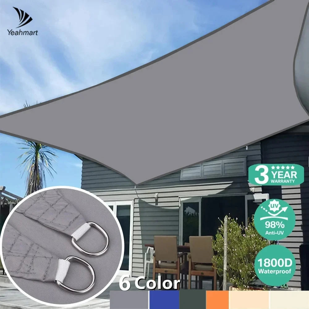 5x4M/4x6M Waterproof Large Sun Shelter Sunshade Protection Outdoor Canopy Garden Patio Pool Shade Sail Awning Camping Shade Net