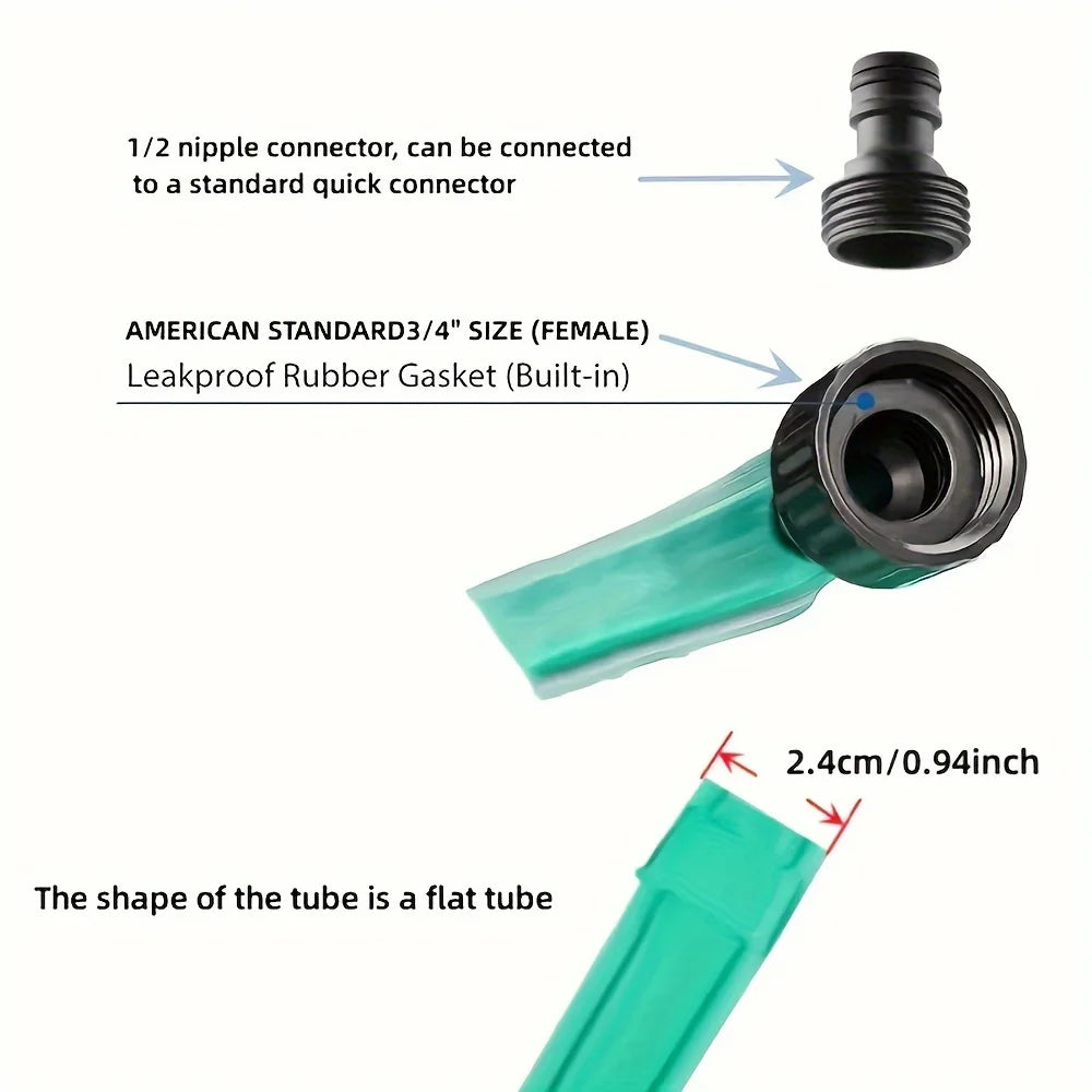 1 set of sprinkler heads and soaking hoses. The ground soaking drip hose is very suitable for gardens and vegetable gardens