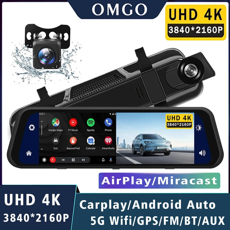 UHD 4K 3840*2160P Car Dvr Carplay Android Auto GPS 5G WIFI AUX Dash Ca