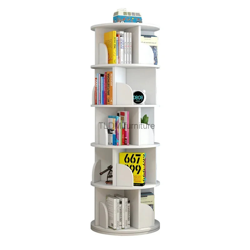 Rotating bookshelf children's picture book stand simple household space saving simple landing student creative storage bookcase