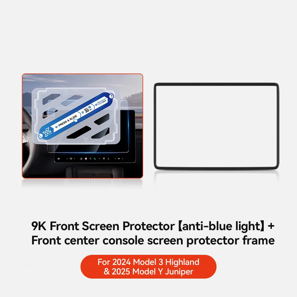 YZ Tempered Glass Film Protector For Tesla Model Y Juniper Model 3 Highland 2024 2025 Rear Row Center Control Screen Protective